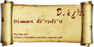 Diamant Árpád névjegykártya
