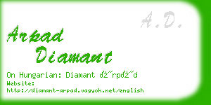 arpad diamant business card